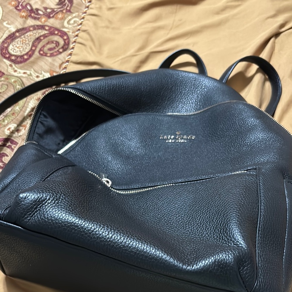Elegant Black Leather Backpack
